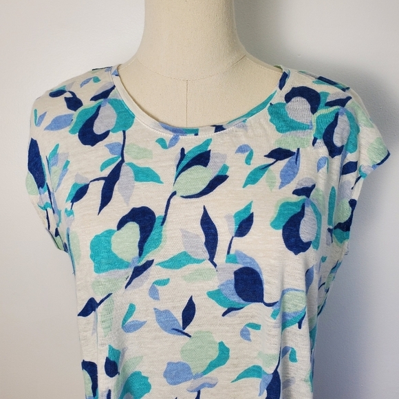 Rachel Zoe Linen Blue Floral Blouse - Picture 3 of 11